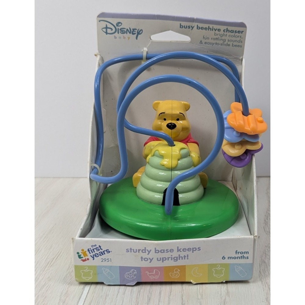 Disney Winnie Pooh Round Busy‎ Beehive Chaser Maze Baby Toy bee beads